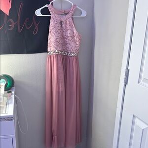 Speechless Pink Lace Formal Kids Dress